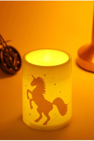 3lü Kaktüs Led Mum Bardak Tipi Pilli Dumansız Alevli Dekoratif Yapay Mum 10 Cm Beyaz