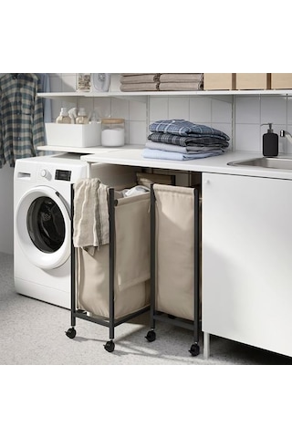 Ikea Enhet Çamaşır Sepeti, Antrasit, 80 Lt, Tekerlekli