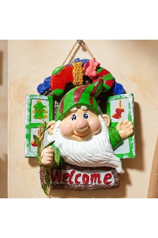 Yılbaşı Welcome Fenerli Cüce Duvar Süsü O117 15x17 Cm