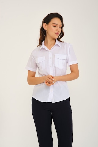 Kadın Yazlık Beyaz Gömlek Beyaz