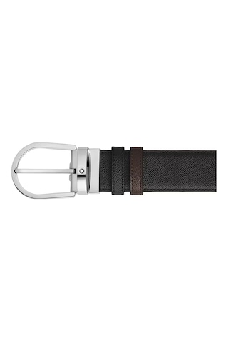 Montblanc Sartorial At Nalı Tokalı Deri 35 Mm Çift Taraflı Kemer Kahverengi