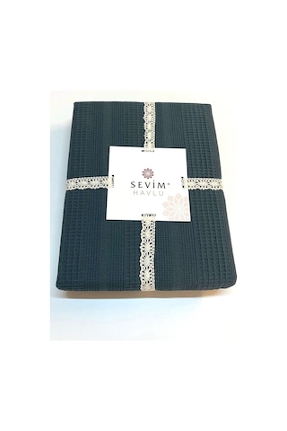 Çift Kişilik Waffle Pike 210x230cm, %100 Pamuk, Petekli Pike İndigo