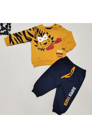 2 Li Baskılı Bebek Takımı Sarı
