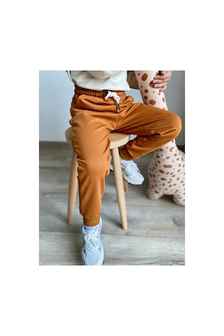 Heyadventure Erkek / Kız Çocuk Jogger Eşofman Altı Cepli Paçası Kaşkorseli Camel Camel