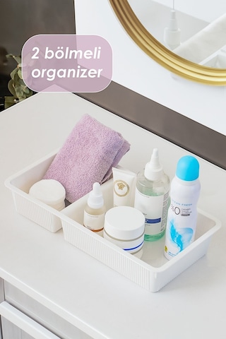 Porsima Wh-72 Çekmece İçi İki Bölmeli Çok Amaçlı Organizer Beyaz