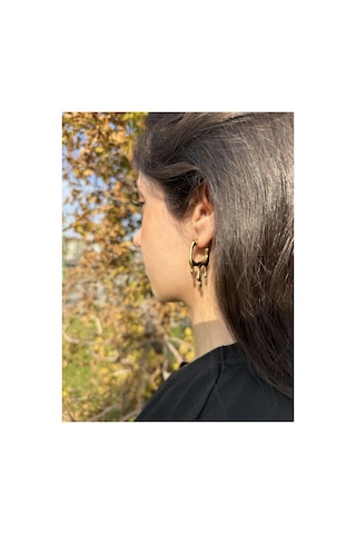 Melted Gold Hoop Küpe Altın