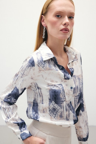 Sateen Desenli Klasik Gömlek - Gri-136292 Gri