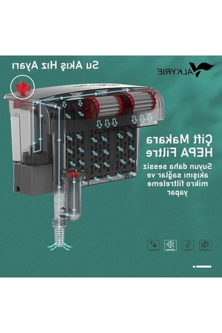 10w 800 L/h Akvaryum Şelale Filtre, 6 Lı Temizleyici