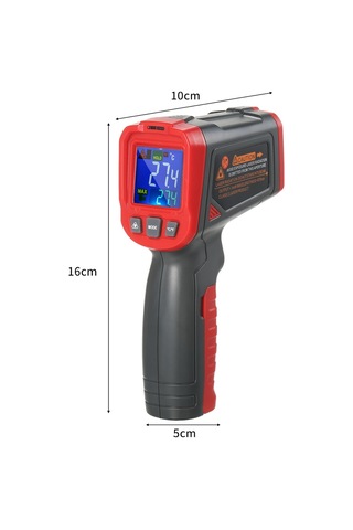 Kızılötesi Lcd Dijital Ekran Sıcaklık Ölçüm Tabancası Kırmızı