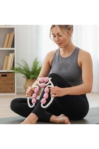 Hepsiuygunn 9 Tekerlekli Lenfatik Masaj Roller - Selülit Giderici, Cilt Sıkılaştırıcı, Bacak Kol Sırt Masaj Aleti Çok Renkli