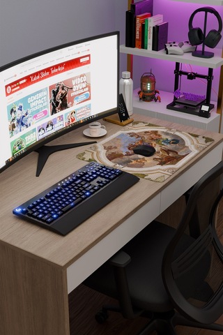 Ortaçağ Sanat Kaymaz Dikişli Kauçuk Oyuncu Mousepad V5 - 48x40 Xl Gaming Mouse Pad Fare Altlığı