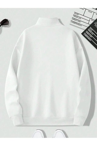 Altamira Unisex Dik Yaka Yarım Fermuarlı Oversize Sweatshirt 001