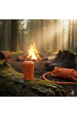 Uzman3d Waterproof Kibrit Kutusu Outdoor Tactical Kamp Turuncu