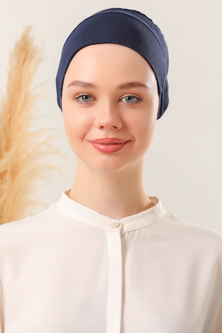 Melodi Scarf Tesettür Silikonlu Kaymaz Bone - Likralı Bağlamalı Bone - Sıkmayan Rahat Nefes Alan Kumaş Lacivert