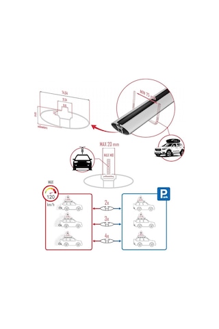 Apline Ace-2 221 V2 Gri Rifter /berlingo/combo/doblo/proace Ara Atkı Anahtarlı Yapışık Araçlar