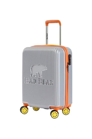 Bad Bear Logo Suitcase 23.01.80.003g Gri Kabin Küçük Boy Tekerlekli Abs Valiz 40 Lt. Gri