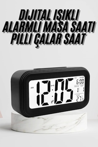 Dijital Masa Saati Termometre Takvim Led Ekran Pilli Ev Ofis Masası Çok Renkli