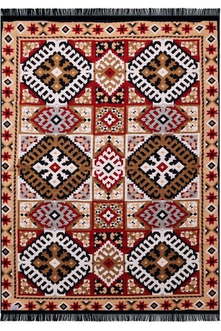 Bigghome Çift Taraflı Kilim, Makinede Yıkanabilir, Modern Desenli, 80 150 Cm, Sa25eu