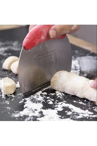 Paslanmaz Çelik Hamur Kesme Ve Şekillendirme Spatulası Çok Renkli