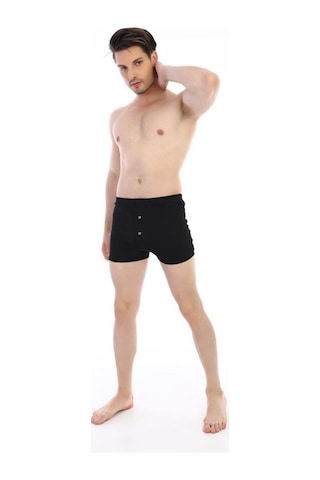 Çift Kaplan Erkek Elastanlı Spor Külot Boxer 800 Siyah