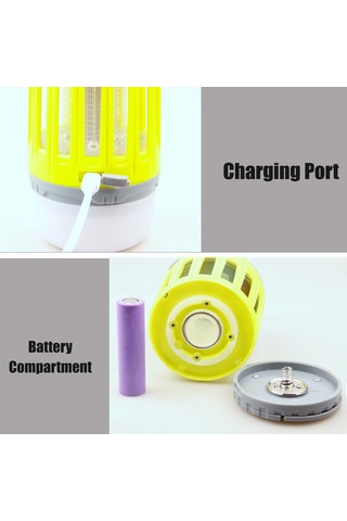 Lemestar Sarı Usb Şarjlı 3 Seviye Led Kamp Işığı Ve Elektrik Şoku İç-outdoor İpucu Sinek Öldürücü 18650 1200mah Pil