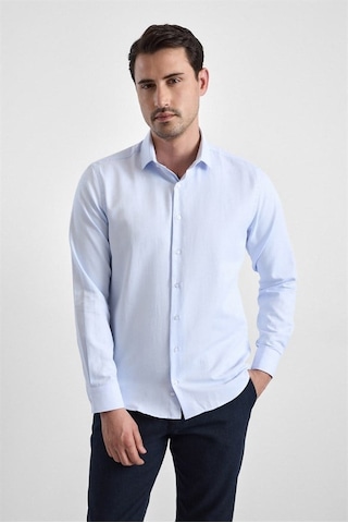 Süvari Buz Mavi Slim Klasik Yaka Casual Gömlek Gm2024700622-m01
