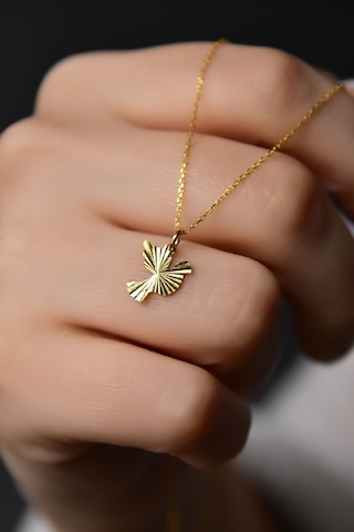 Papatya Silver 925 Ayar Gümüş Altın Kaplama Kristal Kesim Kuş Kadın Kolye