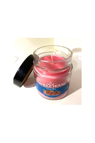 Kırmızı Gül Kokulu Kavanoz Mum (450Gr)