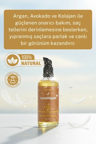 Lumirepair Onarıcı & Parlaklık 100 Ml - Argan & Avokado Saç Bakım Yağı