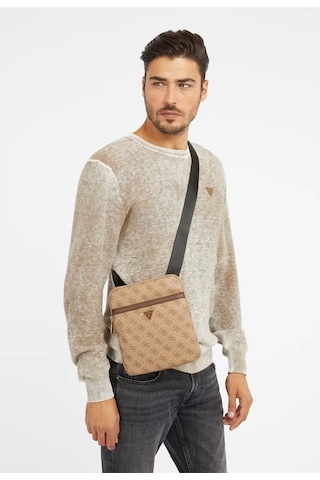 Guess Erkek Vezolla Smart Mini Omuz Çantası Kahverengi