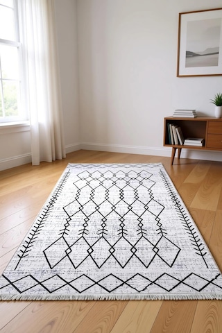 Blghome Kilim Desen Modern Halı Dekoratif Kilim Ekru