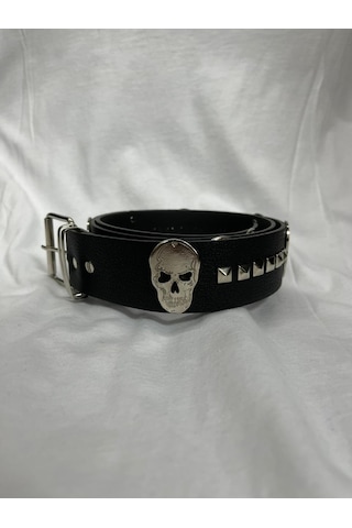 Dükkan Design Çivili Gotik Punk Deri Kemer Siyah