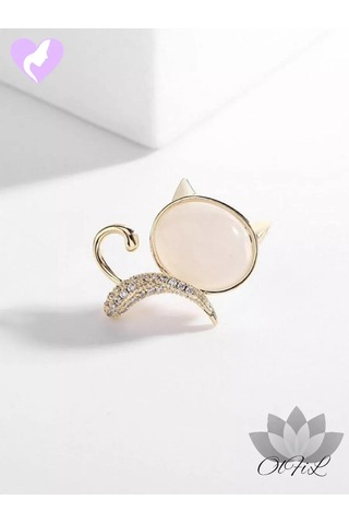 Olfil Mini Broş Kedi Yavrusu Kitten Kedi 193965798 Altın Rengi