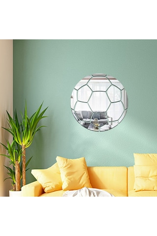 Sones 20cm Futbol Akrilik 3d Duvar Çıkartmaları Kendinden Yapışkanlı Ev Arka Plan Duvar Dekorasyonu Ayna Macunu Gümüş Diğer