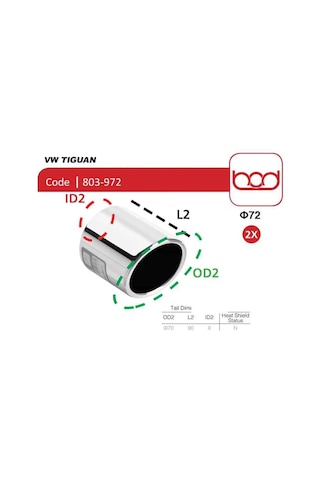 Tiguan 803-972 Egzoz Ucu