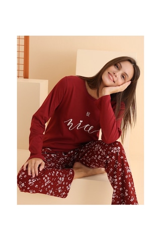 NBB Pijama Takımı Bordo Bordo