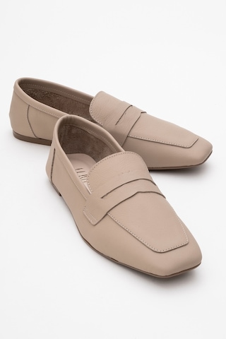 Luvishoes Luvi Shoes Morne Bej Cilt Hakiki Deri Kadın Loafer Ayakkabı BEJ CILT Bej