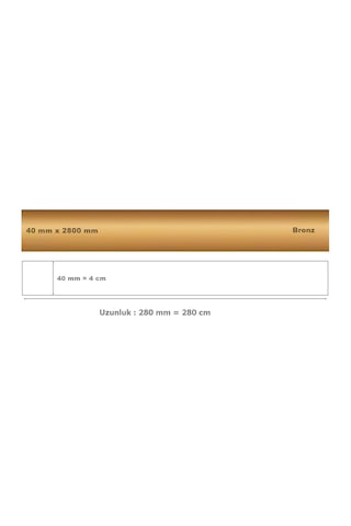 40 Mm X 2800 Mm Bronz Sibu Aynalı Pleksi Şerit Mobilya Süsü