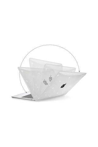 Macbook Neo 13 İnç A3404 İle Uyumlu Parlak Simli Şeffaf Kılıf Kapak Koruma Diğer