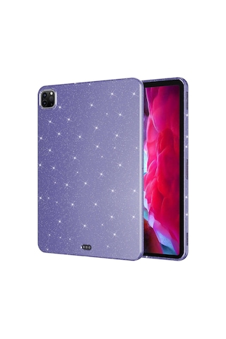 Apple Uyumlu iPad, Pro 11 2020 2.nesil Simli Parlak Görünümlü Zore Tablet Koton Kılıf-derin Mor Tablet Kılıfı