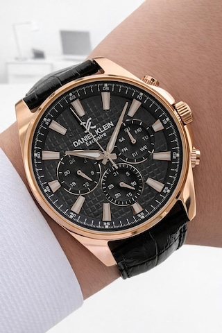 Daniel Klein Deri Kordon İç Kadran Fonksiyonları Aktif 3 Atm Suya Dayanıklı Erkek Kol Saati E14239-5 Rose Gold