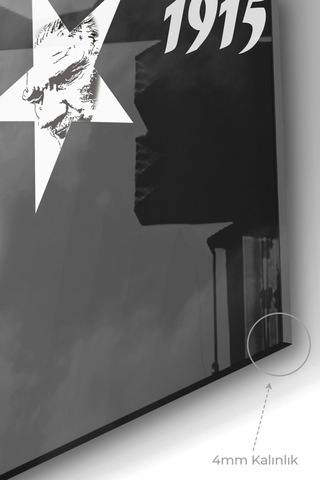 Seyit Onbaşı Atatürk Temalı Cam Tablo 50x70 Cm