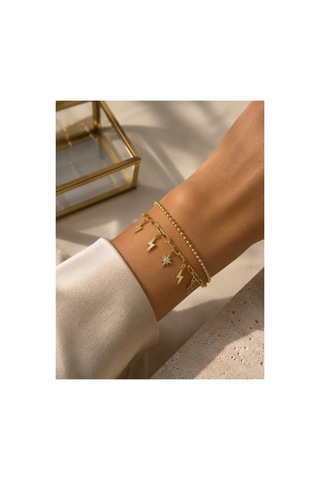 Charm Detaylı Altın Renk Kadın Bileklik