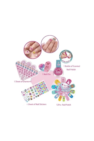 100 Parça Tırnak Süsleme Seti Tokidas Nail Art Çocuk Oje Çıkartma Sticker 5 Yaşüzeri Kızlara Özel Ek