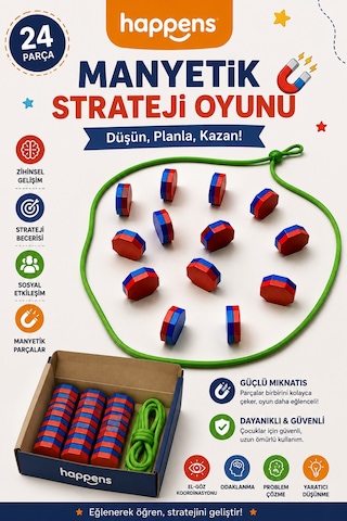 24 Parça Manyetik Satranç Seti- Stones Manyetik Taş Oyunu - Çocuklar Ve Yetişkinler İçin - Mıknatıslı Çeken Taş