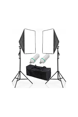 Deyatech 50 x 70 CM Video Işığı Softbox Seti + 1.8 M Işık Ayağı