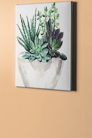 Webstyle Saksıdaki Çiçekler Sayılarla Boyama Seti Kasnaklı 50x65