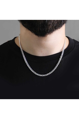 925 Ayar Gümüş 50 Cm 120 Mikron Gurmet Erkek Zincir Kolye (291698863)