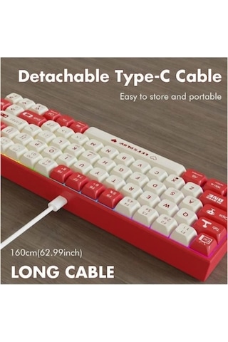 Miaxtreme Ak680 Kablolu Red Switch Mekanik Klavye-rainbow Aydınlatma Hot-swap