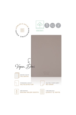 Vj Softtons Esnek Kapak Defter A6 80 Gr. Krem 96 Yp. Çizgili Kahverengi